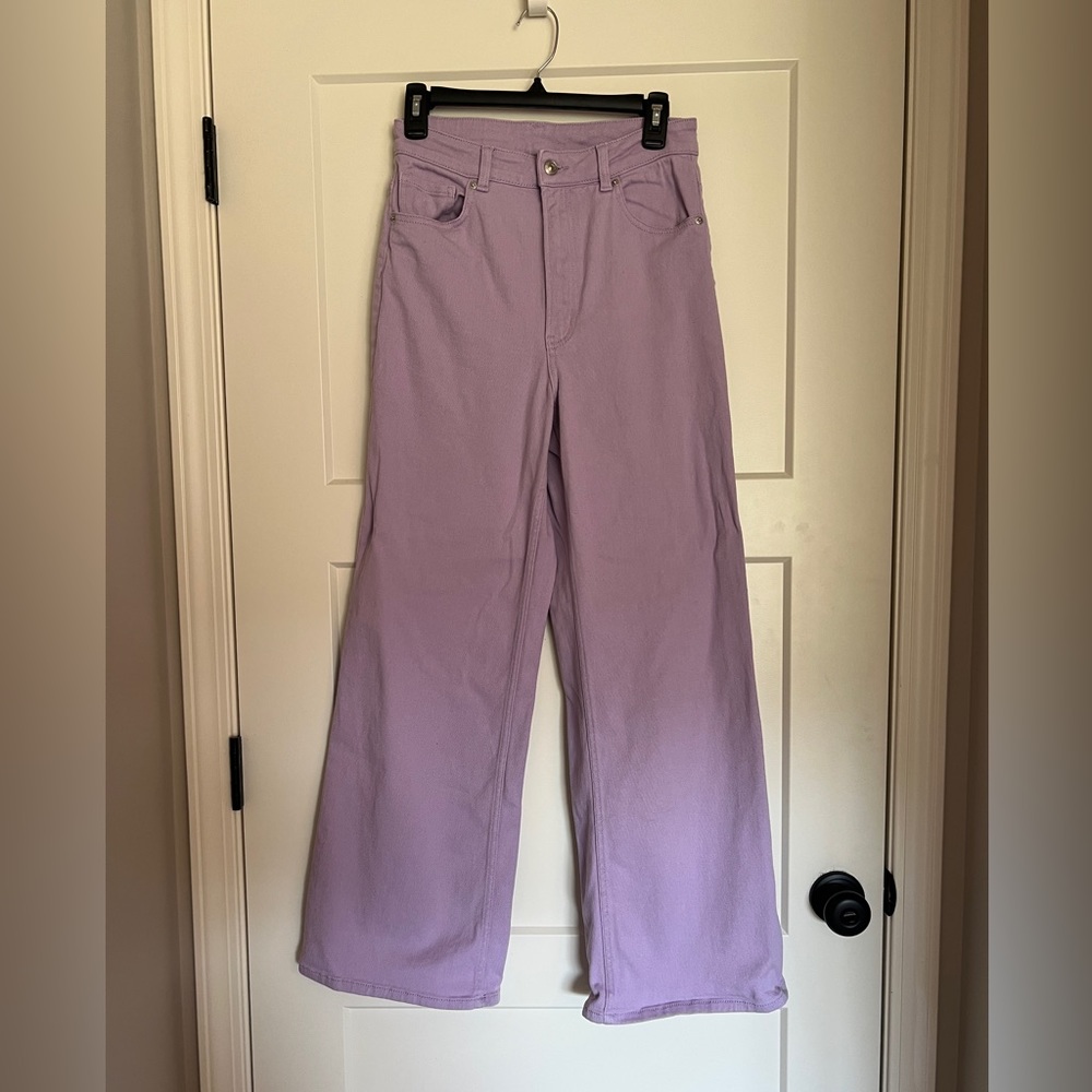H&M Wide Leg Pastel Purple Pants Size 8